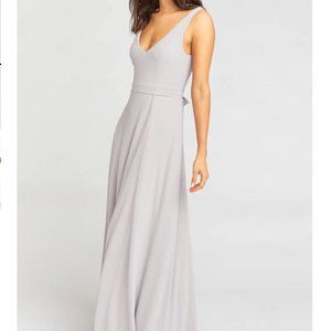Show Me Your MuMu Jenn Maxi Dress (Dove Grey Chiffon)